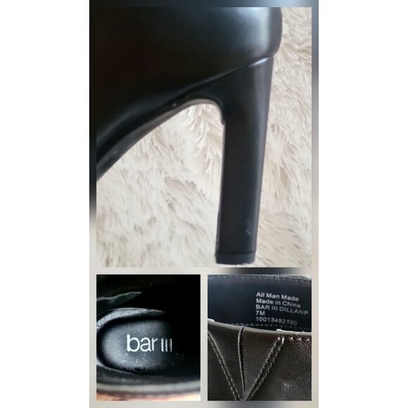 BAR III Booties Dillan Zipper Black Cushioned Peep Toe High Heel Boots SZ 7M - Picture 10 of 10